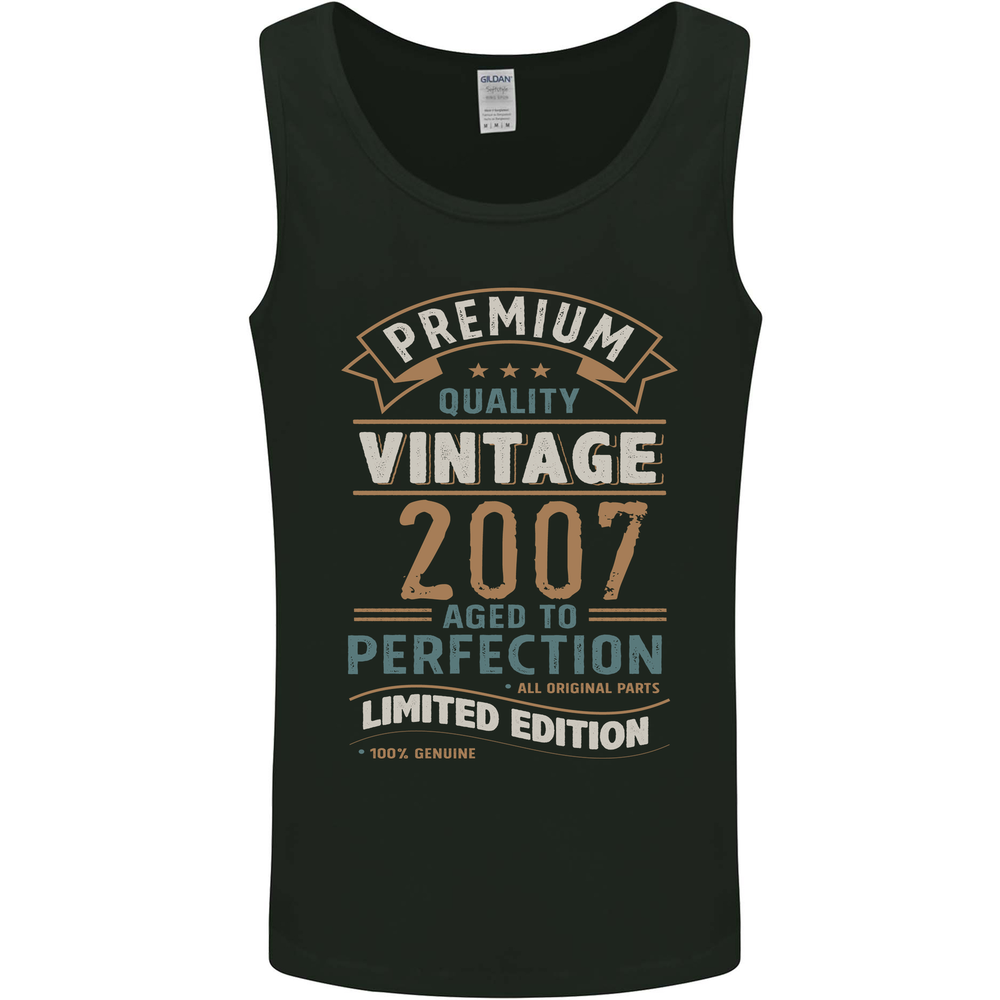 Premium Vintage 18th Birthday 2007 Mens Vest Tank Top