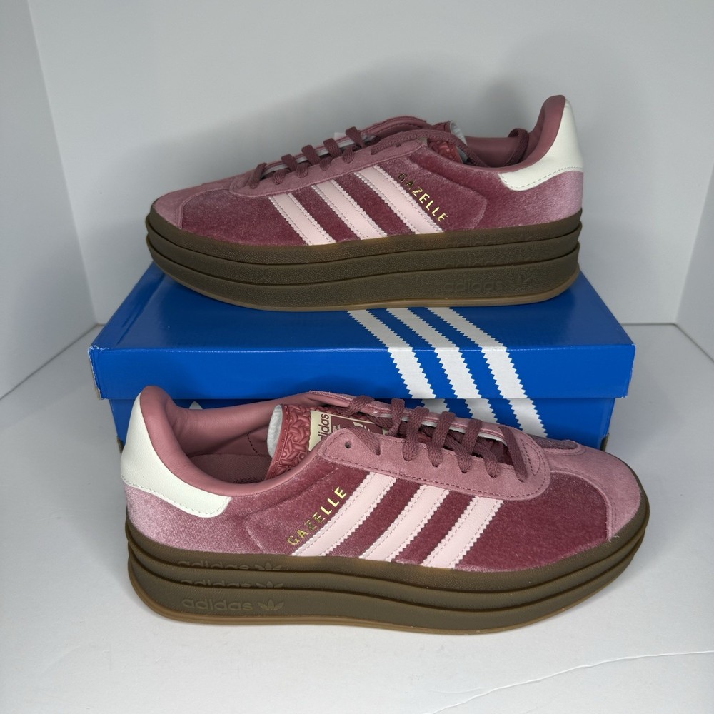 Adidas Gazelle Bold Womens Size 7 Velvet Sneakers IG4389 'Preloved Crimson'