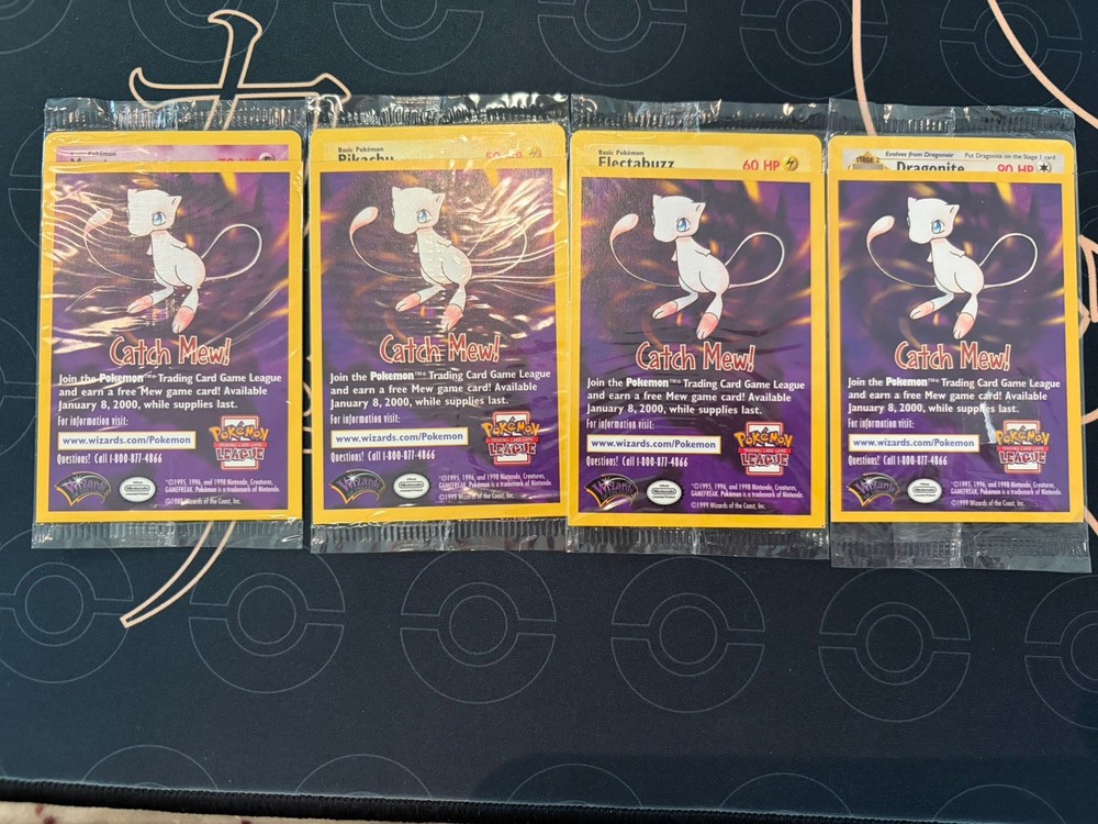 1999 Pokemon First Movie Black Star Promo - Wotc - Set Of All 4 Sealed Promos
