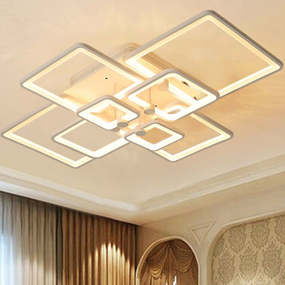 Modern LED Ceiling Light Dimmable Pendant Fixture Lamp Living Room Chandelier