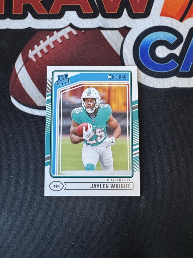Jaylen Wright Rated Rookie RC 2024 Donruss Football Card #344 Miami Dolphins