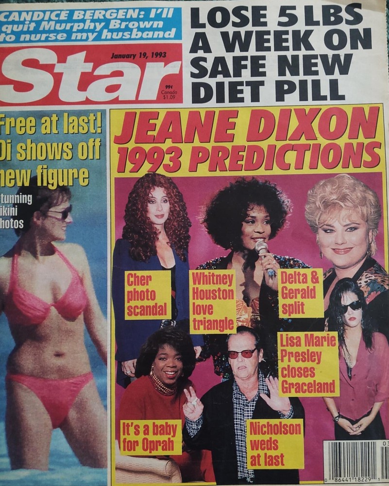 STAR magazine January 19 1993 Princess Diana, Cher, Whitney Houston, Opray Cover