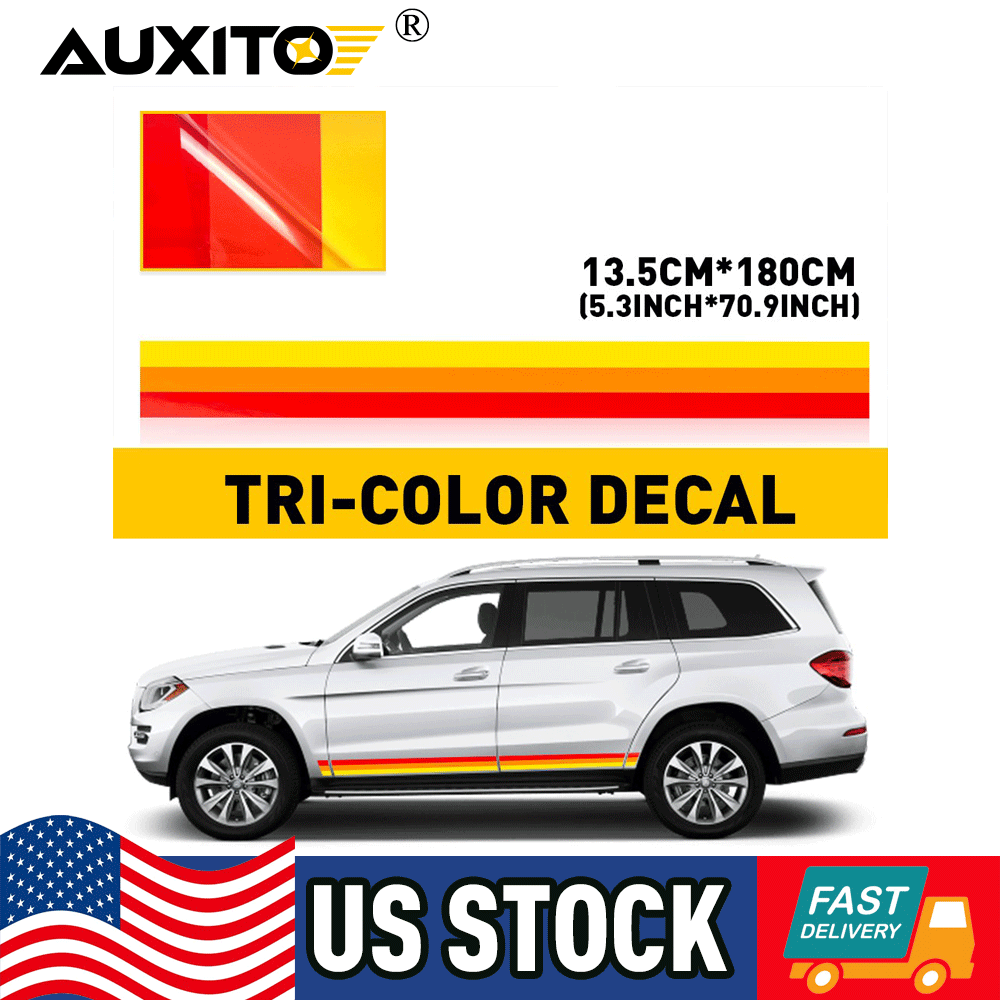 TRI-COLOR Side Decal Stripes Rocker Vinyl Sticker Toyota For Tacoma Lexus US