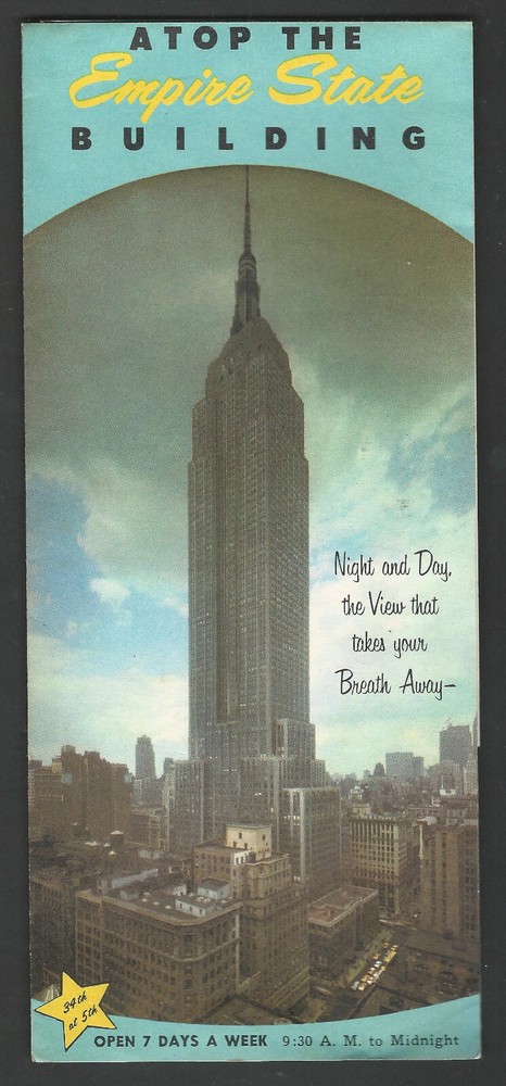 Atop the EMPIRE STATE BUILDING 1962 Tour Brochure