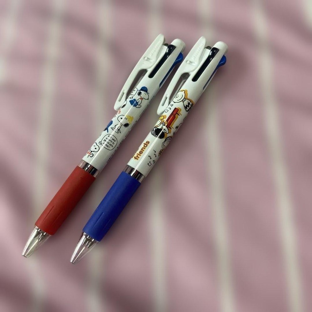 Retro and cute Snoopy pattern multicolor ballpoint pen set of 2 #efdaee