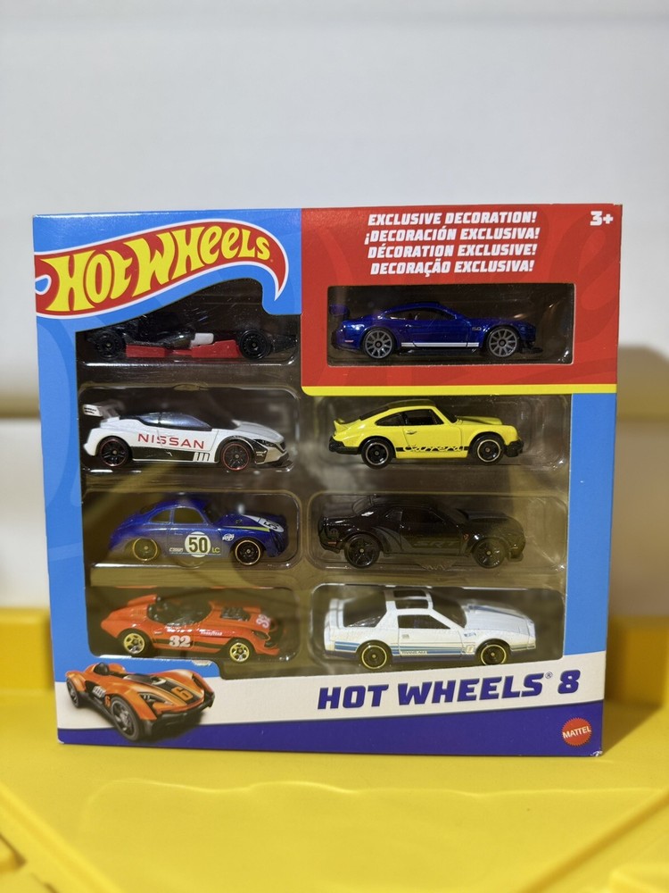 2024 Hot Wheels 8 Pack Challenger SRT, Porsche, Nissan, Ford Mustang, Formula 1