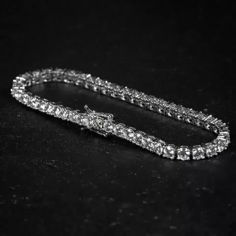 5Ct Round Lab Created Moissanite Women's Tennis Bracelet 7