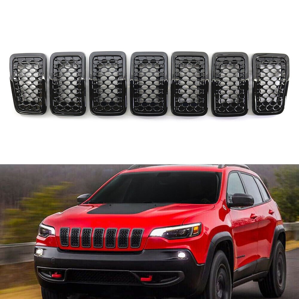 1 Set Front Bumper Kidney Mesh Grille For Jeep Cherokee 2019-2022 6AZ88DX8AB