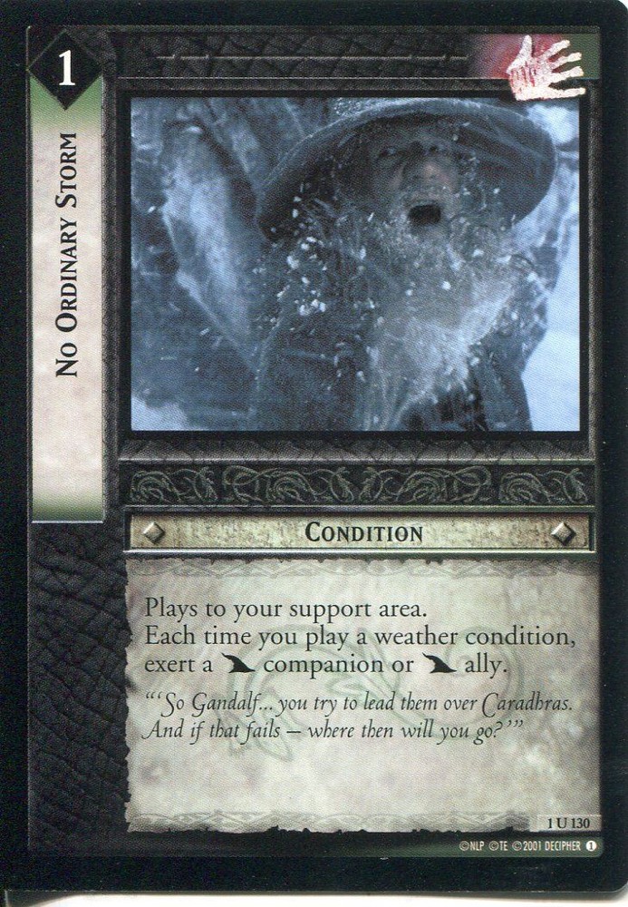 Lord Of The Rings CCG FotR Card 1.U130 No Ordinary Storm