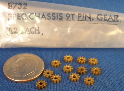 12pc Aurora AFX 4-Gear MT Slot Car 9T 9 Tooth Original Brass PINION GEARS #8732