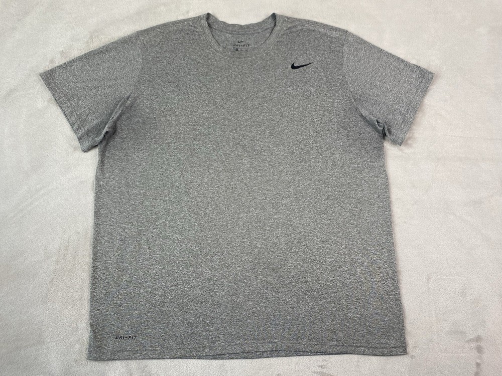 Nike Dri-fit Mens Gray Shirt 2XL Stretch Fitness