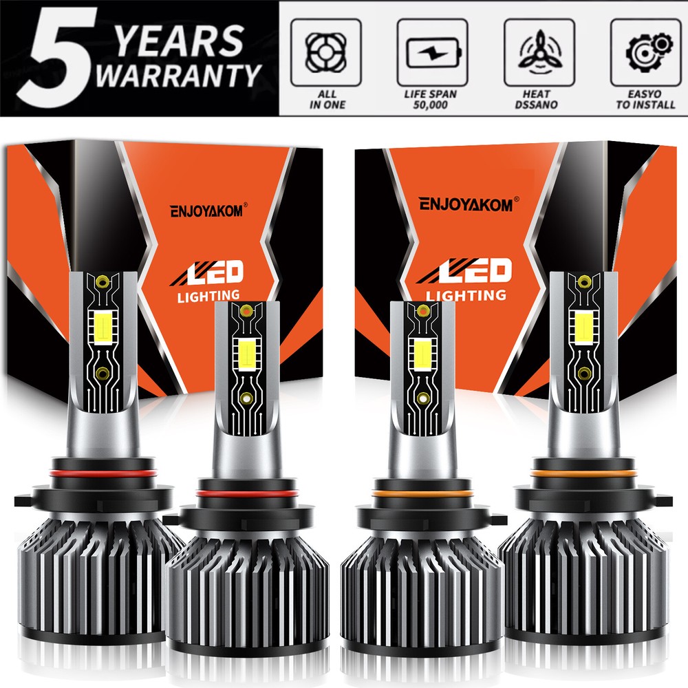 9005 9006 LED Headlights Bulb Kit 6500K Hi Lo Beam For Chevrolet C1500 1988-1999