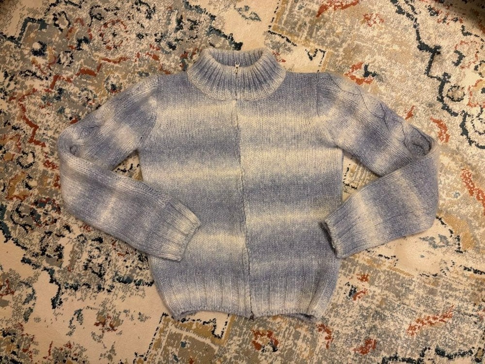 Paloma Wool W Zip Up Pullover Striped Knit Blue Size S Good condition