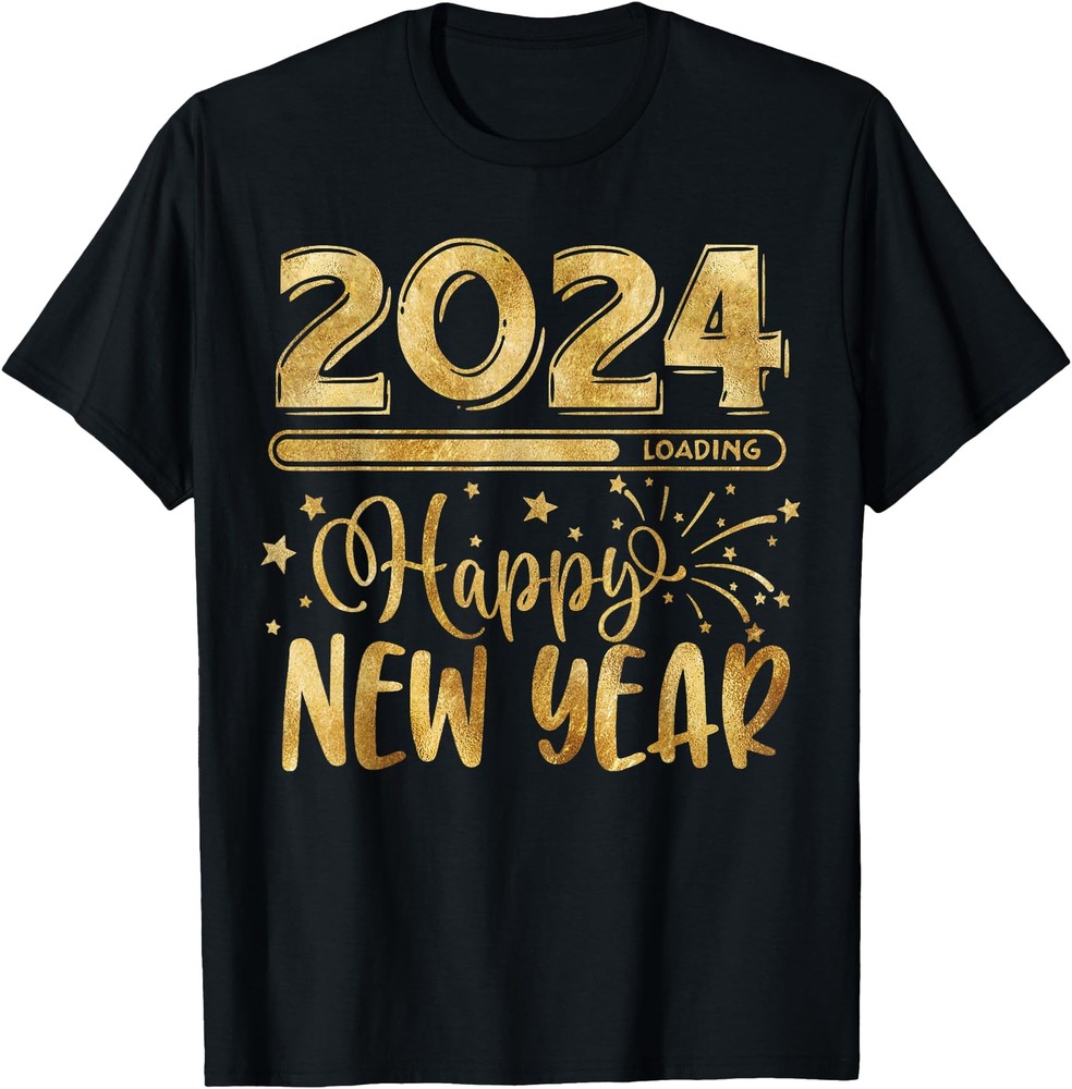 New Years Eve Party Supplies 2024 Happy New Year Fireworks T Shirt Men-image