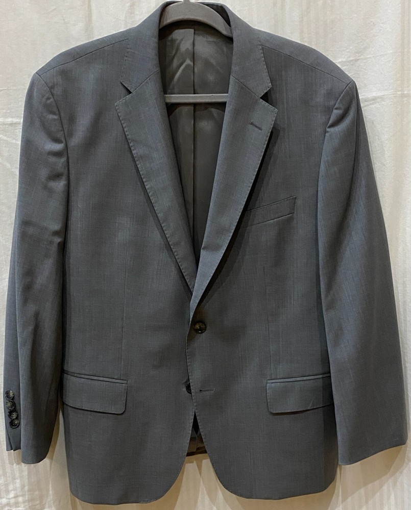 Hugo Boss Gray Lined Single Breasted Notch Lapel Blazer Jacket Men's Size 42