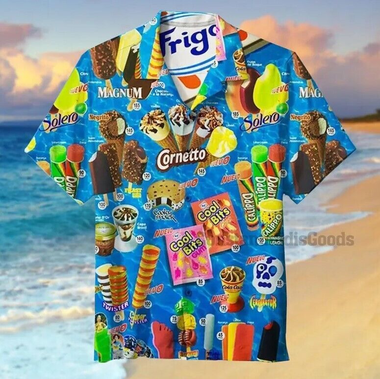 Ice Cream Shirts For Men 3d Printed Mens Hawaiian Shirt Ice Cream Shirt