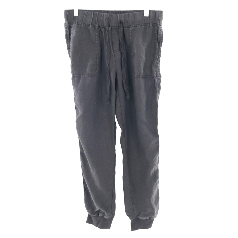 Caslon Linen Joggers Pants Women XS Black Lagenlook Lagom Casual Layering Resort