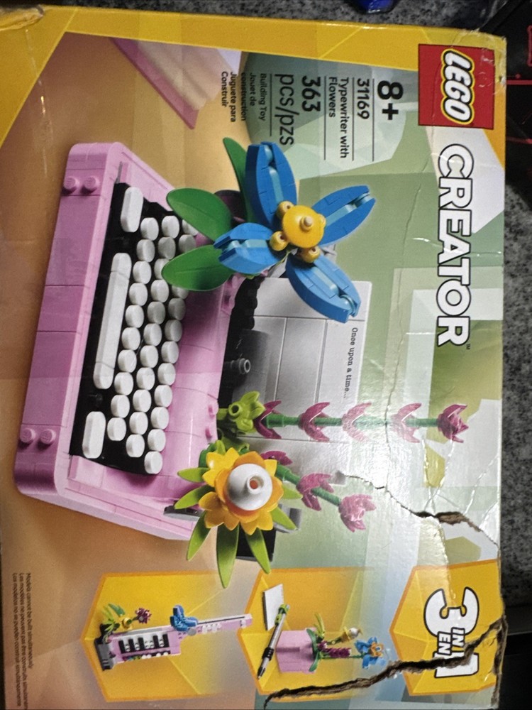 LEGO CREATOR: Typewriter with Flowers (31169) DAMAGED BOX BUT COMPLETED