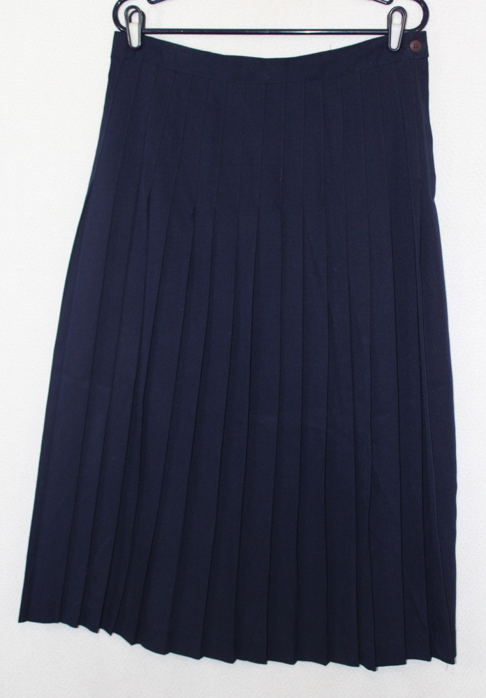 Vintage Joan Walters Navy Blue Pleated Midi Skirt Size 14 NWT Made in USA
