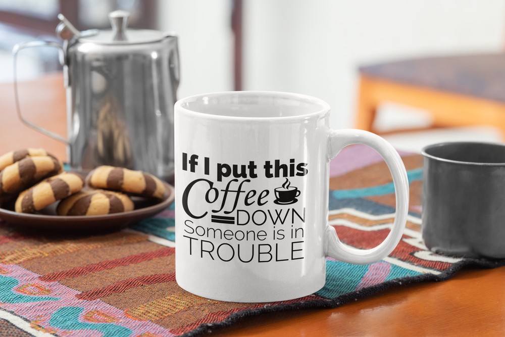 Trouble Brewing Funny Office Coffee Mug for Hardworking Professionals  