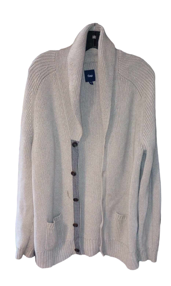 Gap Heavy Chunky Cotton Cardigan in Cream Gray Size XL