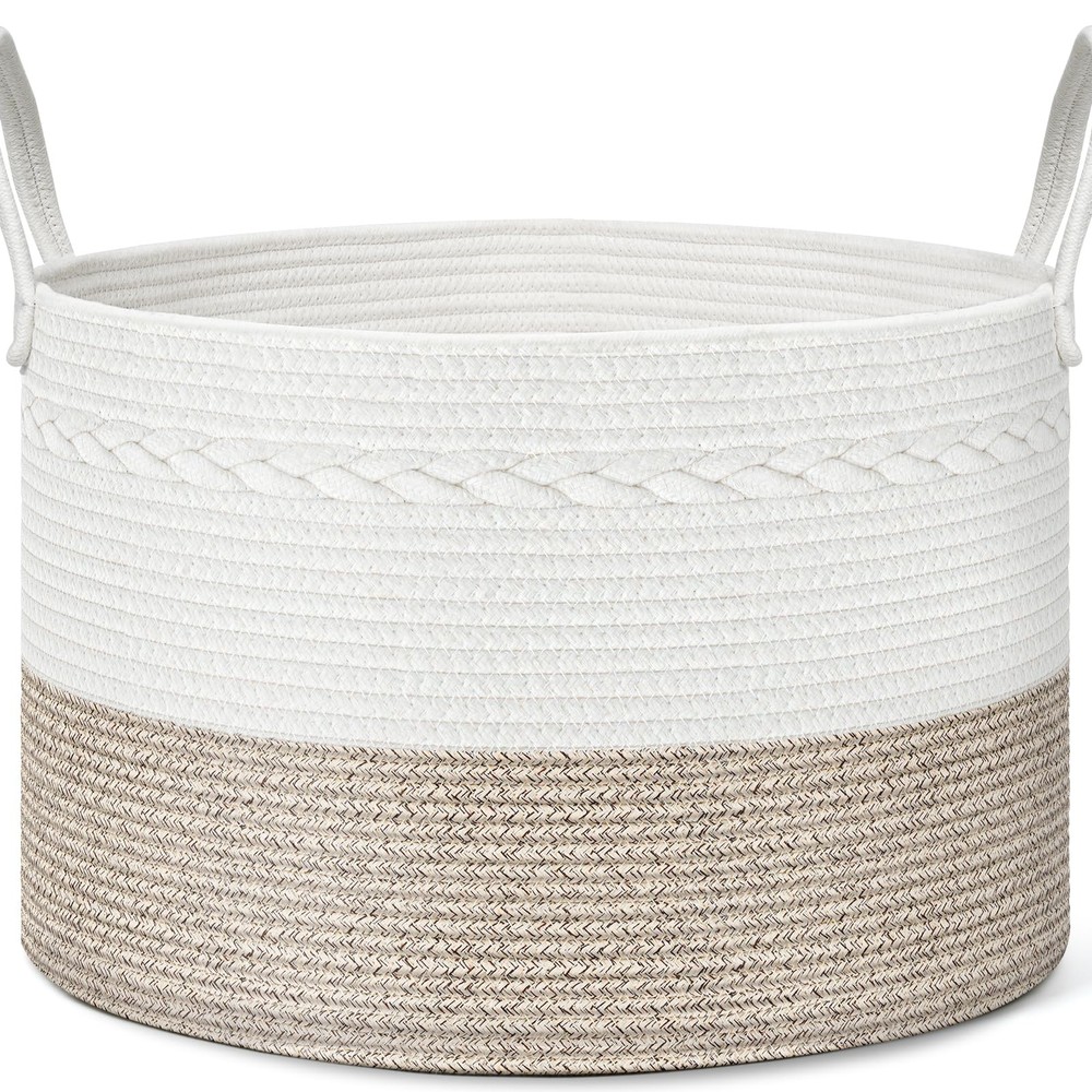 XXL Large Blanket Basket Woven Baskets for Storage, Rope Laundry Basket, Baby...