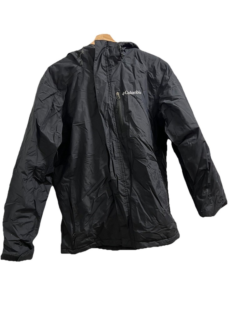 Columbia Insulated Winter Jacket Black Hooded Zip Up Men’s M