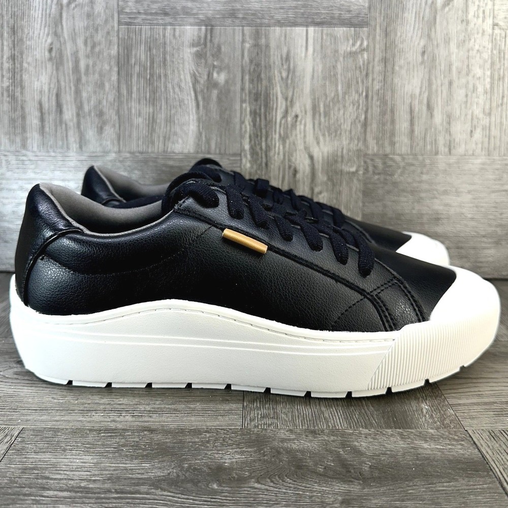Dr. Scholls Time Off Black White Platform Sneakers Womens 11 Lace Up Shoes