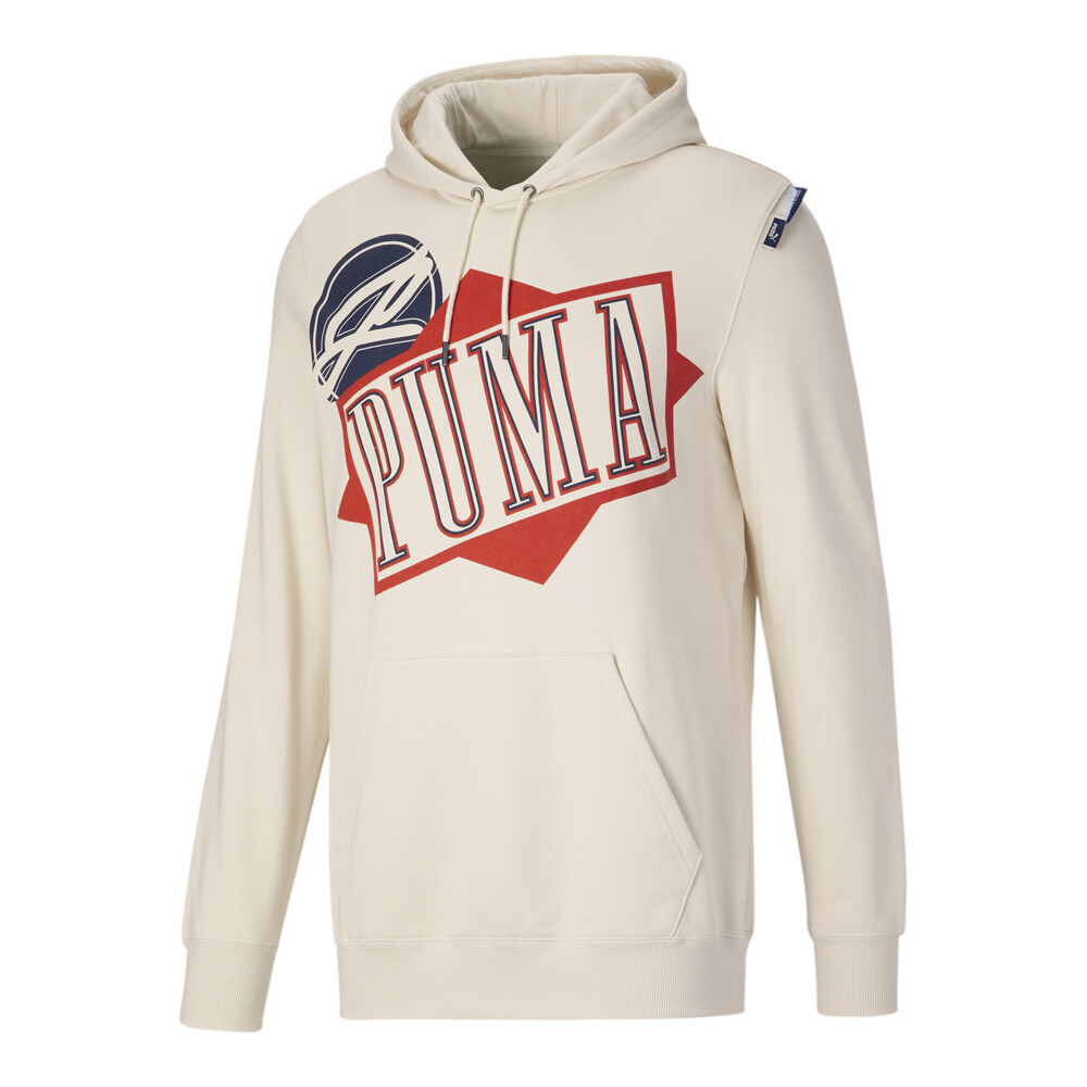 Puma Classics Now  Then Graphic Pullover Hoodie Mens White Casual Outerwear 6239