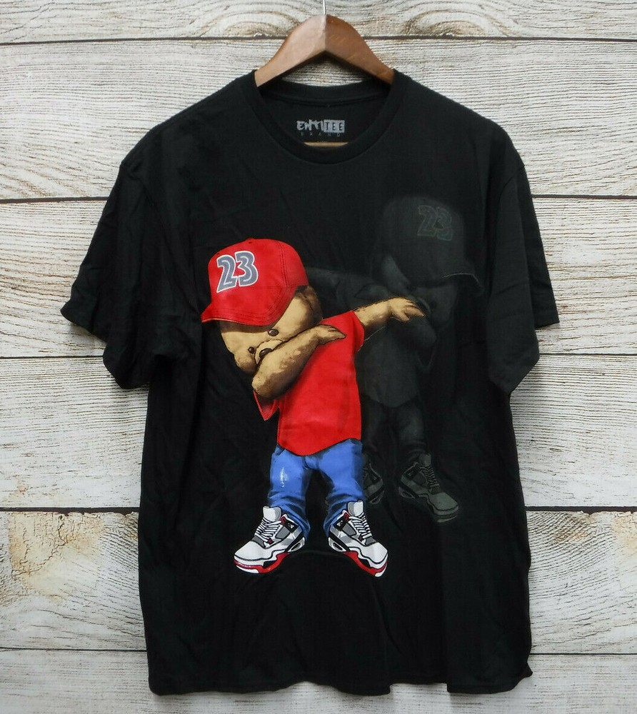 Entitee T-Shirt Mens Size Medium Black Dabbing 23 Hipster Bear Graphic Slim New