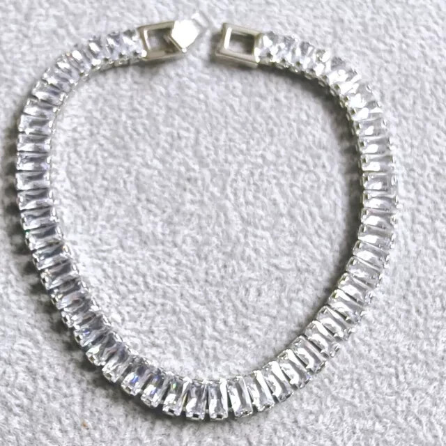 10Ct Baguette Cut Lab Created Diamond Tennis Bracelet 14K White Gold Plated 7.5