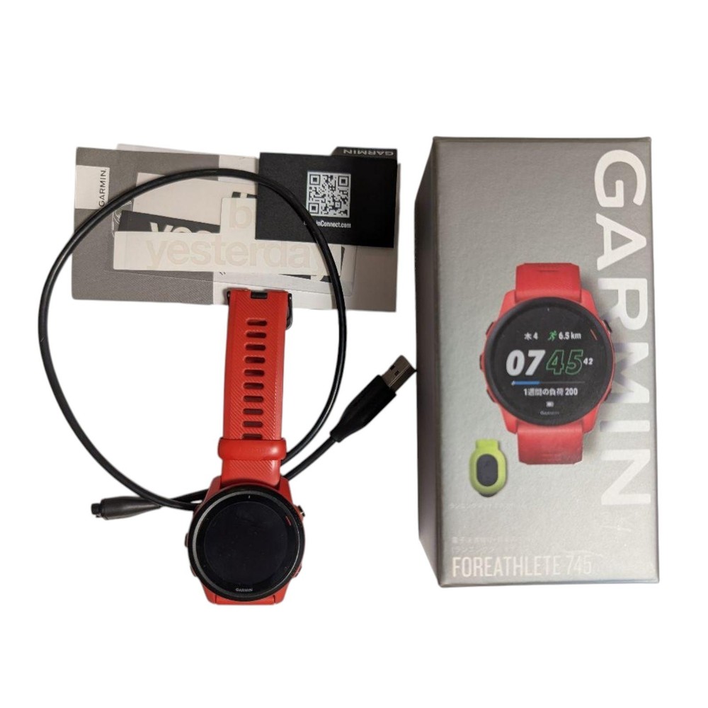 Garmin Forerunner 745 GPS Smartwatch in Magma Red with Box & Manual - Pre-Owned