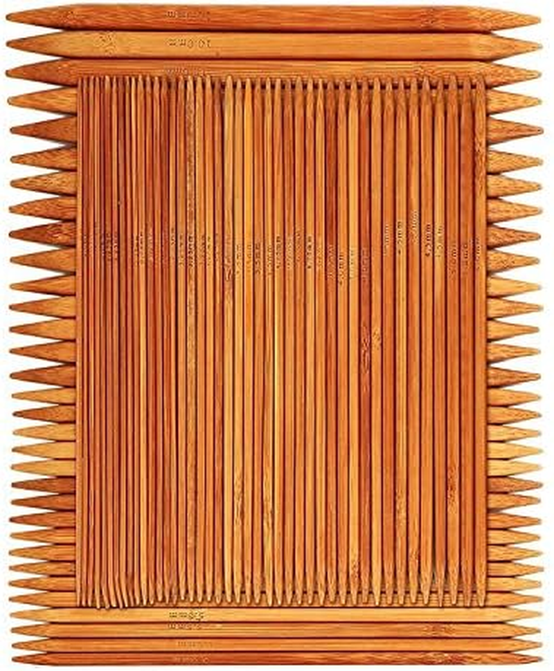 75 Pcs Double Pointed Knitting Needles Set, Betybedy Carbonized Bamboo Knitting