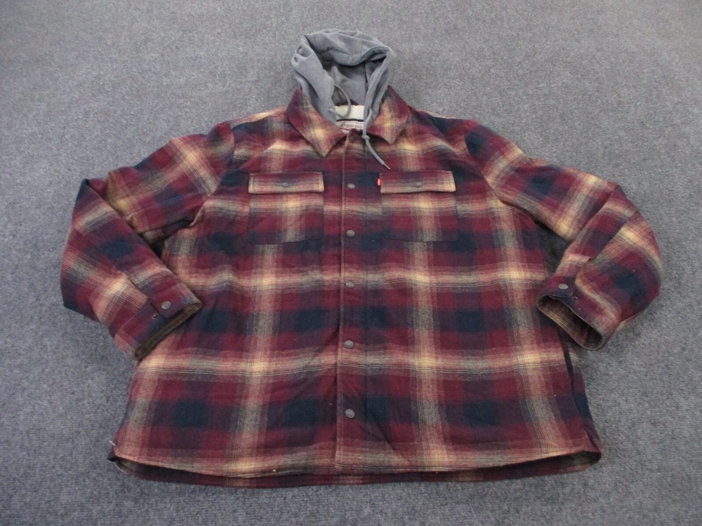 Levis Men's 2XL Plaid Flannel Fleece Lined Heavy Work Jacket