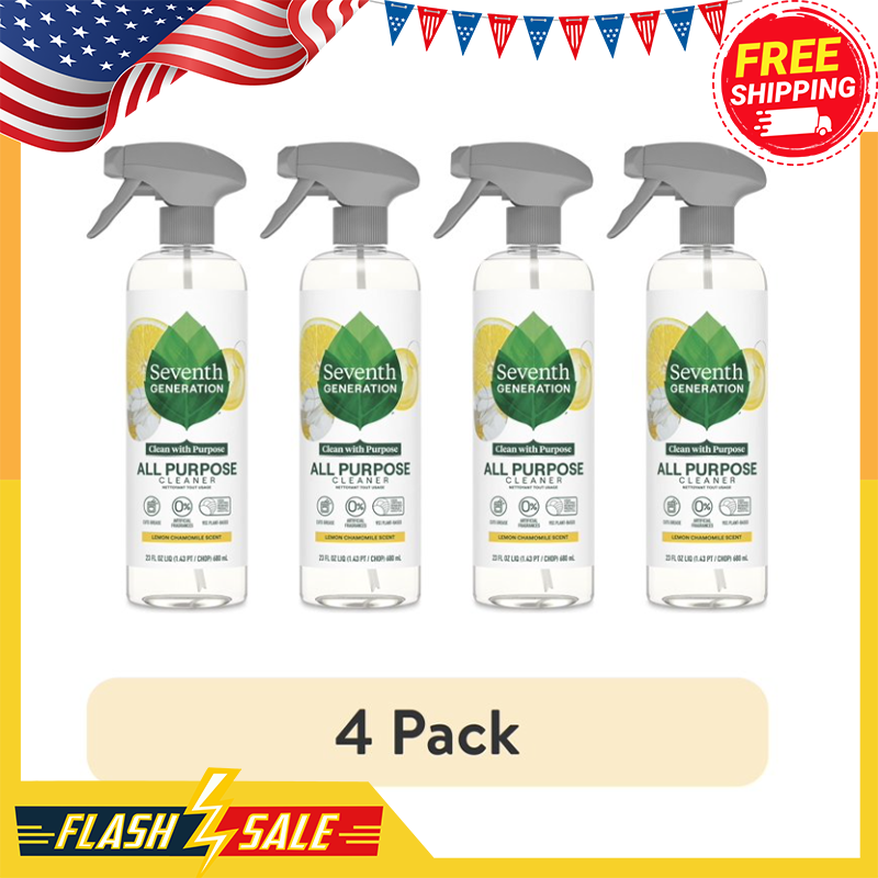 (4 Pack) Seventh Generation Multi-Surface Cleaner 23oz – Lemon Chamomile Citrus
