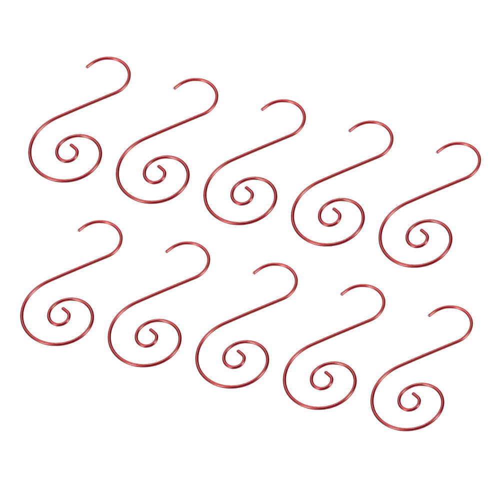 60Pcs S Shaped Hangers,Metal Ornaments Hooks(Red,1.97x0.98
