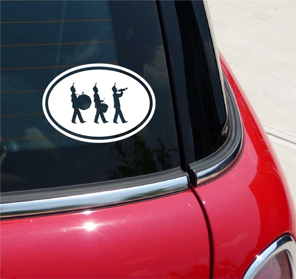 Euro Marching Band School Graphic Decal Sticker Car Wall Oval NOT Two Colors