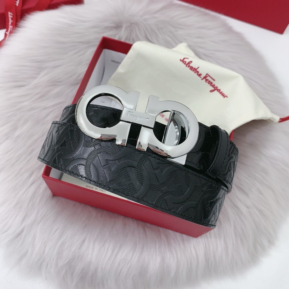 Authentic Salvatore Ferragamo 3.5cm Genuine Leather Belt