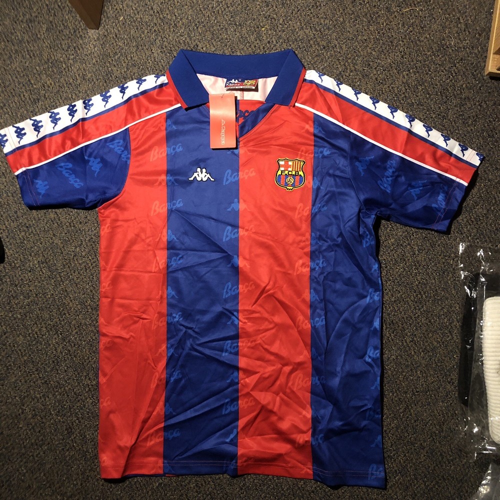 1995 Fc Barcelona Ronaldo Red Home Kit. Size Large. New Retro