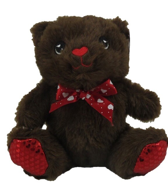 Chocolate Scented Teddy Bear Plush Toy with Hearts Seasonal Brown Stuffed Animal-image