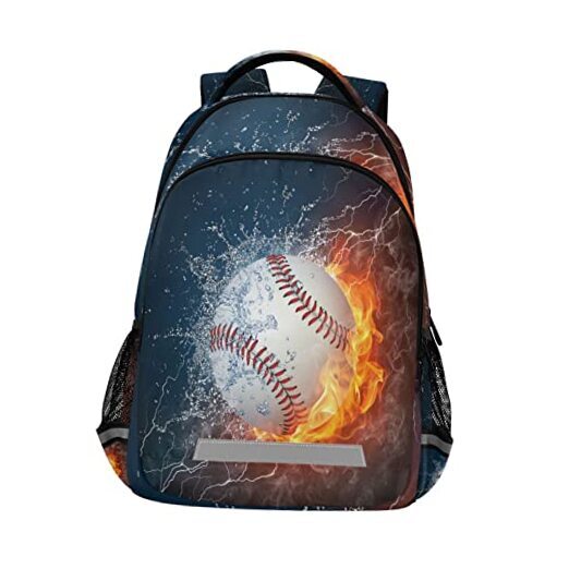 Lightweight Flame Ice Laptop Backpack for School Baseball or Daily Use