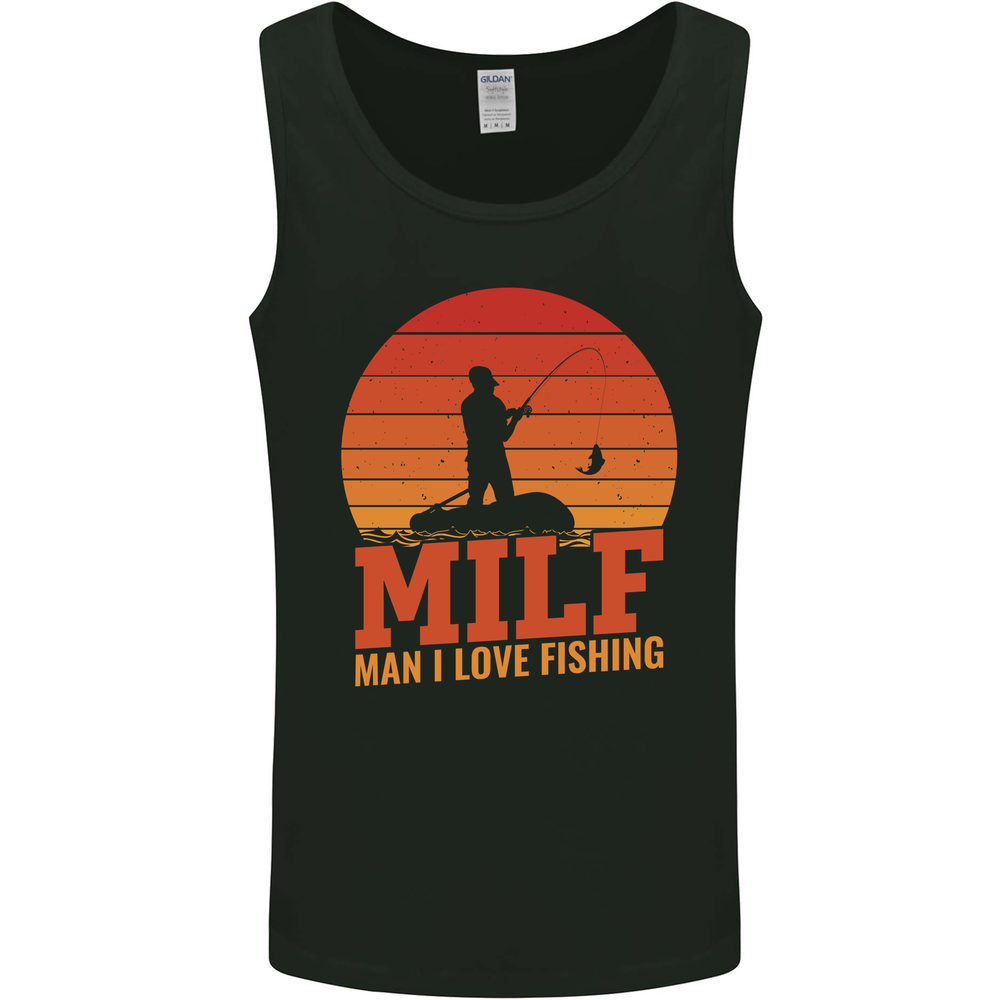 MILF Fishing Funny Fisherman Fathers Day Mens Vest Tank Top