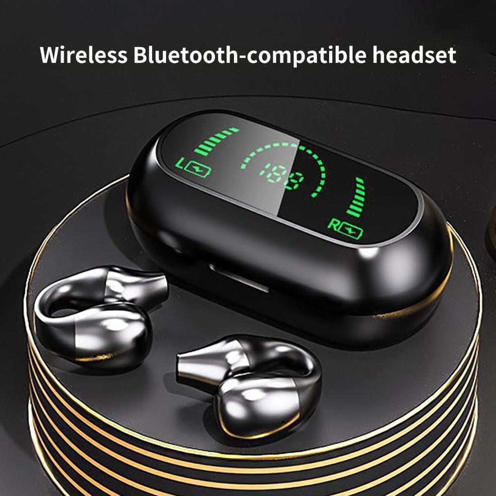 Wireless Bluetooth 5.3 Sport Earbuds with Ear Clip & Bone Conduction Technology