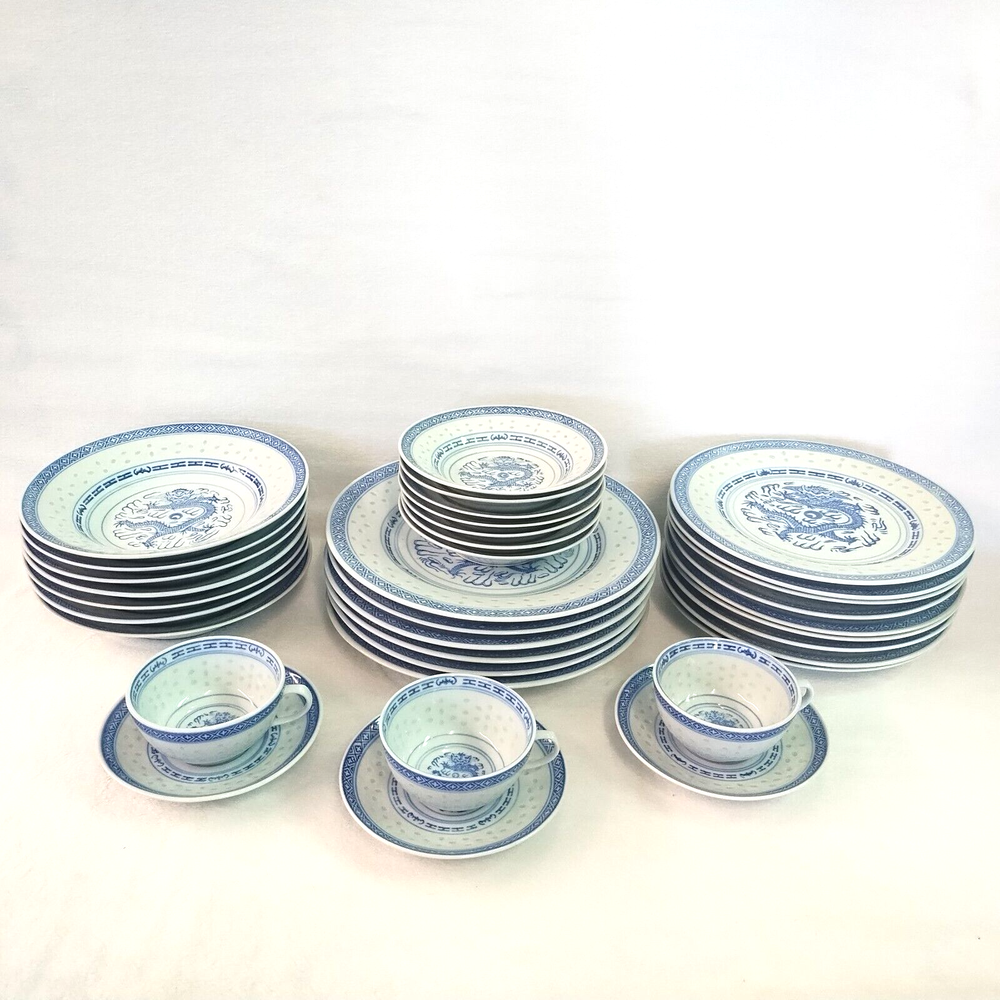 Jingdezhen Chinese Dragon Eyes Rice Grain Porcelain - Handcrafted Collectible