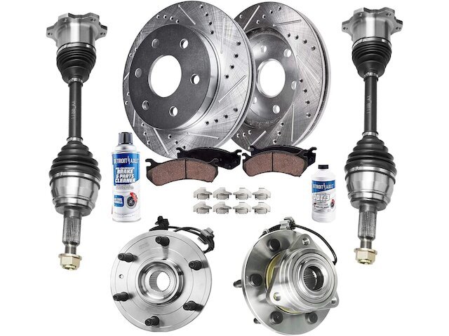 For Escalade ESV Brake Pad Rotor Axle Wheel Hub Kit Detroit Axle 51986SJVS