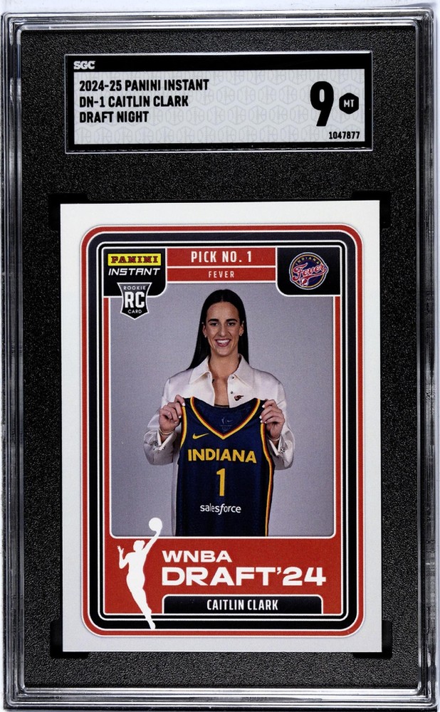 2024 Panini Instant #DN-1 Caitlin Clark Draft Night Rookie SGC 9 Mint