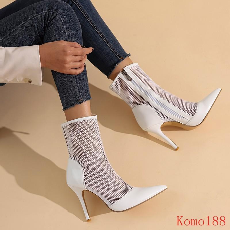 Sexy Womens mesh Breathable high stiletto heel pointed toe pumps party Shoes