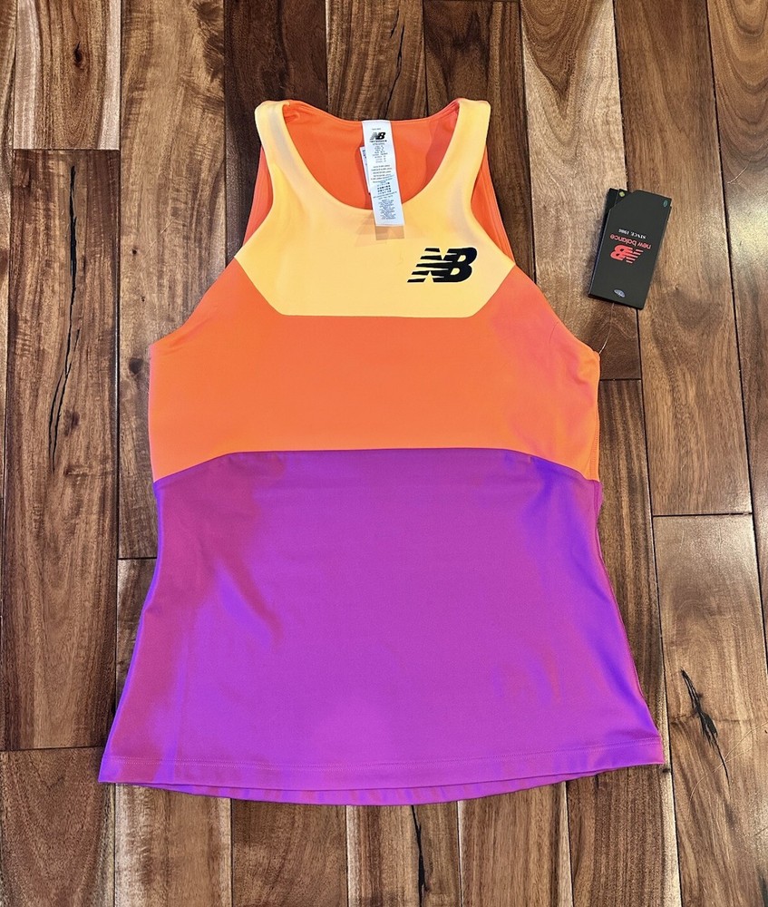 NEW BALANCE Multicolor Fitted Colorblock Tournament Racerback Tank Top Women S