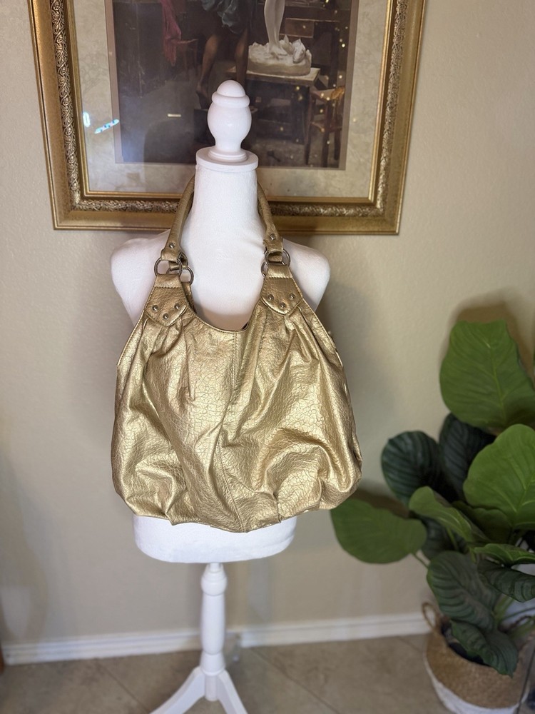 Vintage Y2K Gold Hobo Studded Shoulder Bag