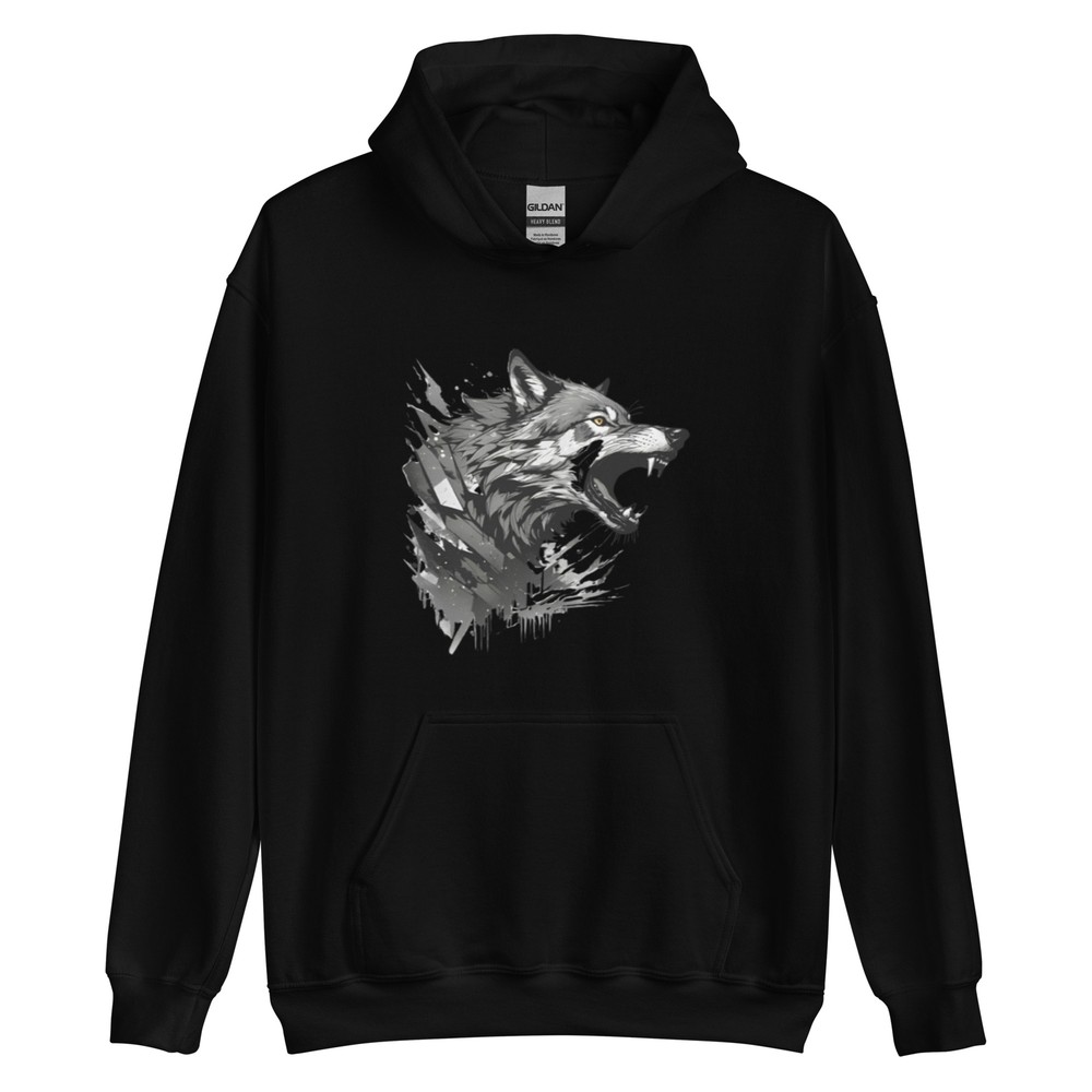 Wolf Spirit Animal Howling Hoodie for Men and Women